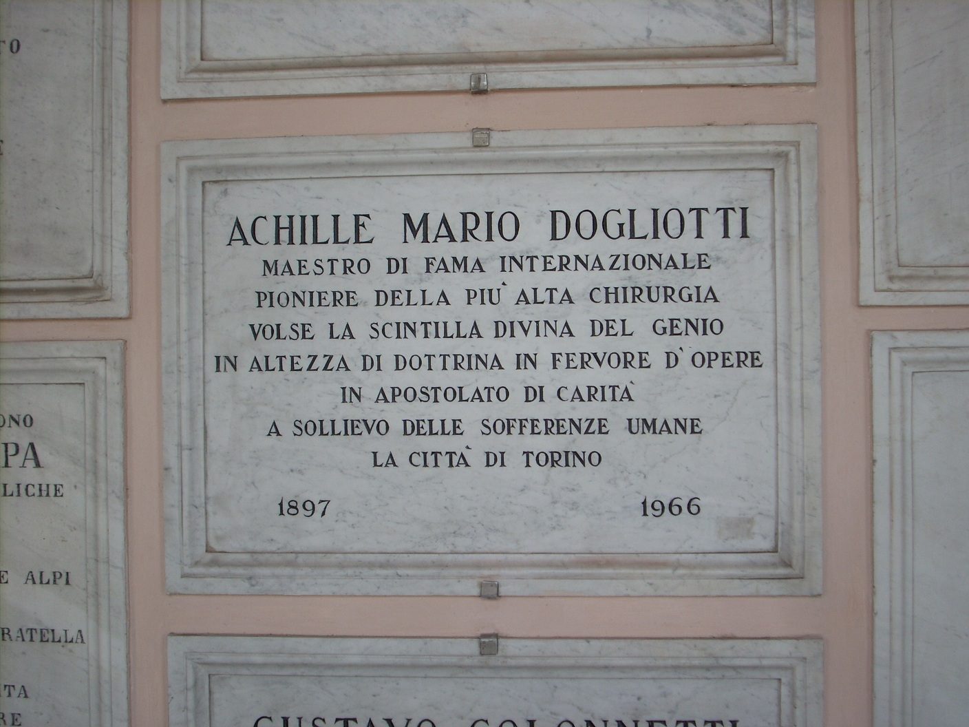 Achille Mario Dogliotti s tomb, Monumental Cemetery, Turin - 03.JPG